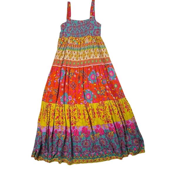 NATURAL LIFE Women Patricia Maxi Dress Flowy Tiered Boho Hippie Festival SZ XS - Picture 3 of 16